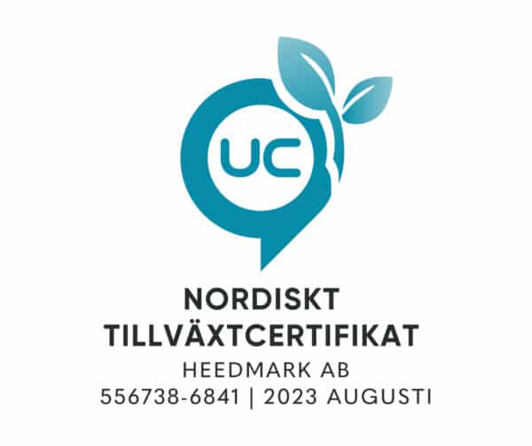 Heedmark AB har mottagit Nordiskt tillväxtcertifikat från UC.